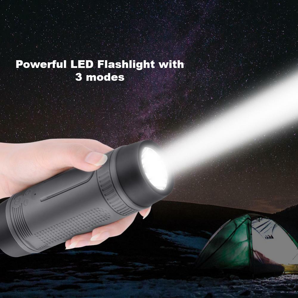 The Ultimate Outdoor Portable Speaker with LED Flashlight & Powerbank